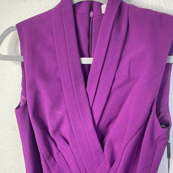 Calvin Klein Purple Sleeveless Sheath Dress in Size 0 Corpcore Office Siren NWT - Picture 4 of 14